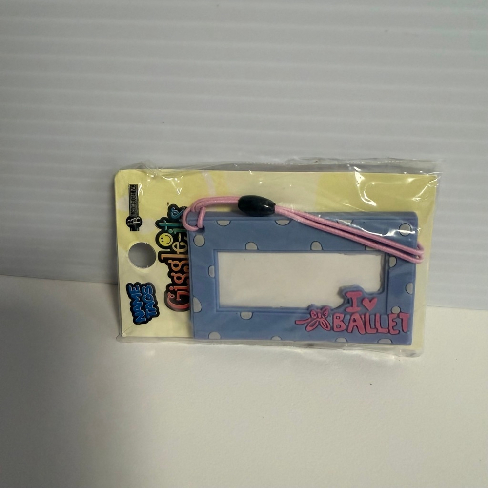 Girls Blossom Bucket, Inc Blue Pink Gigglets Name Tag One Size I love Ballet New - Picture 4 of 9